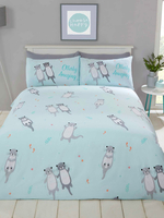 Otterly Amazing Otters Single Duvet Cover Set - Aqua Blue