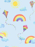 Over the Rainbow Flying Kites Wallpaper Blue / Multi Holden 91022