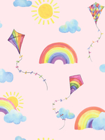 Over the Rainbow Flying Kites Wallpaper Pink / Multi Holden 91021