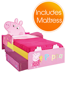 Peppa Pig Toddler Bed with Storage plus Fully Sprung Mattress