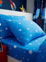 Space Stars Single Fitted Sheet and Pillowcase Set