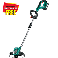 Bosch ART 30-36 LI 36v Cordless Grass Trimmer 300mm Cut Width with 1 Lithium Ion Battery 2.6ah with Spare Spool & Line & Safety Glasses Worth