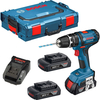 Bosch GSB 18-2-LI 18v Cordless LIGHTseries 2 Speed Combi Drill with L Boxx & 3 Lithium Ion Batteries 1.5ah