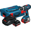 Bosch GSR 18 V-LI 18v Cordless Dynamicseries 2 Speed Drill Driver with L Boxx & 2 Lithium Ion Batteries 4ah