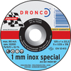 Dronco AS 60 T INOX 115mm x 1mm x 22.2mm Bore Grinder Inox Cutting Discs for Sheet Metal & Pipes Pack of 10