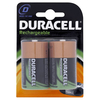 Duracell D Cell Rechargeable Batteries NiMH 2200mAh Pack of 2