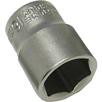 Faithfull 3/8& Square Drive Chrome Vanadium Hexagon Socket 16mm