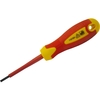 Faithfull 4mm x 100mm Soft Grip VDE Insulated Slotted Screwdriver