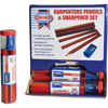 Faithfull Carpenters Pencils Tub of 12 + Sharpener