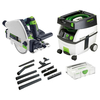 Festool TS 55R EBQ Plus Plunge Cut Circular Saw + FS Guide Rail & CTL Midi Mobile Dust Extractor 240v + FREE Compact Cleaning Set Save