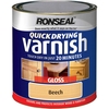 Ronseal Quick Dry Varnish Coloured Gloss Deep Mahogany 750ml