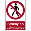 Scan 200 x 300mm PVC Sign - Strictly No Admittance