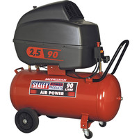 Sealey Electric Low Noise Air Compressor with 90 Litre Tank & Wheels 2.5hp 240v