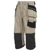 Snickers Mens Painters 3/4 Trousers with Holsters Khaki 36" Waist Suitable for Persons with 30" Leg