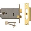 Union 2077-5 124mm 3 Lever Horizontal Mortice Lock Satin Chrome
