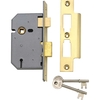Union Locks 2277 3 Lever Mortice Sash Lock Polished Brass 77.5mm / 3"