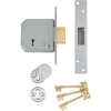 Union Locks 3G114E 5 Lever Mortice Deadlock C-Series 80mm Satin Chrome