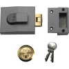 Yale Locks 81 Rollerbolt Nightlatch DMG Brass Cylinder 60mm Backset