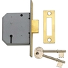 Yale Locks PM322 3 Lever Mortice Dead Lock 80mm / 3" Polished Brass