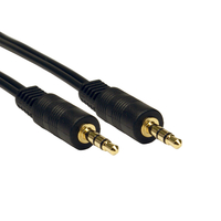 2m (6.56ft) 3.5 mm to 3.5 mm Gold Plated Stereo Jack to Jack Lead Cable - Black