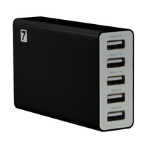 7dayshop 25 Watts (5V/5A) 5-Port Desktop Multi Port USB Charger - Black