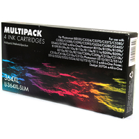 7dayshop Compatible 364XL Ink Cartridge Slimline Multipack - 364XL (B/C/M/Y) for HP