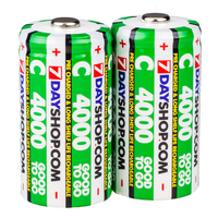 7dayshop "GOOD TO GO" C Cell Rechargeable Batteries NiMH Pre-Charged 4000mAh - 2 Pack