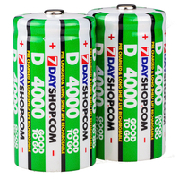 7dayshop "GOOD TO GO" D Cell Pre-Charged Long Life Rechargeable Batteries 4000mAh - 2 Pack