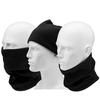 7dayshop High Quality 220gsm Multi Use Polar Fleece Snood,  Neck Warmer,  Scarf,  Balaclava,  Beanie Hat - Black - 3 pack