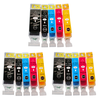 7dayshop Non-OEM Ink Cartridge PGI-520 / CLI-521 Multipack for Canon x3 (15 cartridges)