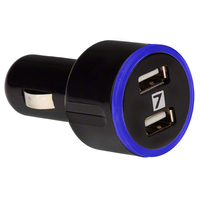 7dayshop Power 12V Vehicle Cigar to Dual USB Charger - High Output 2.1A