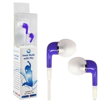 Aquarius Slim Fit Comfy Earphones/Hands free with Built In Microphone - Purple