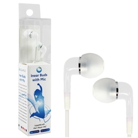 Aquarius Slim Fit Comfy In Earphones/Hands free with Built In Microphone - White