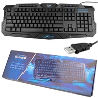 Backlit Illuminated USB Gaming Keyboard with 3 Colour LED