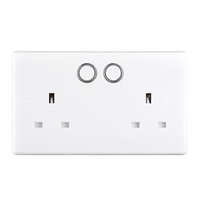 BG Electrical 2 Gang SMART Plug Power Socket Cover Alexa and Google Compatible