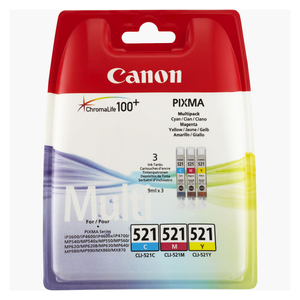 Canon Original CLI-521 Extra Value 3 Colour Multipack