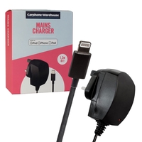 Carphone Warehouse Mains Charger Lightning for Apple iPhone 5,  6,  6+,  7,  8 MFi Approved 1.2m Cable