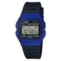 Casio Digital LCD Watch with Stopwatch,  Alarm,  Timer etc. Blue F-91WM-2AEF