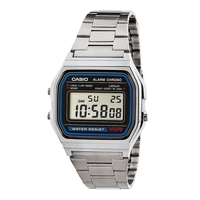 Casio Mens Digital LCD Watch with Stainless Steel Bracelet,  Stopwatch,  Alarm etc. Ref. A158WA-1CR