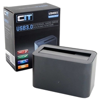 CiT 2.5"/3.5" USB 3.0 SATA Aluminium External Hard Drive Docking Station Grey