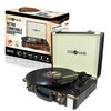 Debonair Rechargeable Retro Briefcase Style Vinyl Portable Three Speed Turntable with Built-in Speakers and RCA Output - Black