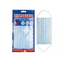 Disposable 3 Ply Protective Face Masks - Pack of 5