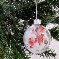 DIY Christmas Bauble Clear With Silver Top and Silver Hanging String