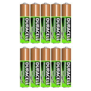 Duracell AAA HR03 NiMH Rechargeable Batteries StayCharged 800mAh - Value 10 Pack