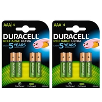 Duracell AAA HR03 Rechargeable Batteries Duralock Pre and Stay Charged 850mAh - Value 8 Pack