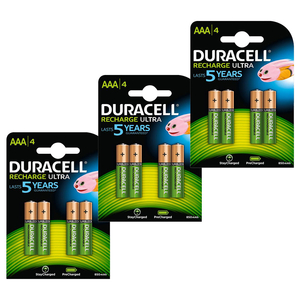 Duracell AAA Rechargeable Batteries Duralock Pre and Stay Charged 850mAh - 12 Pack