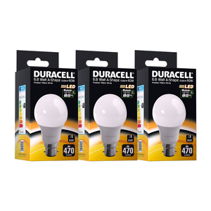 Duracell B22 Bayonet LED Light Bulb 6.8W 40W Equivalent Frosted Glass Warm White - Extra Value 3 Pack