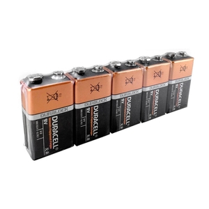 Duracell Duralock 9V (6LR61 / MN1604 / PP3) Alkaline Batteries - Value Pack of 5