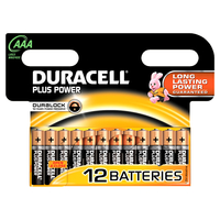 Duracell PLUS POWER AAA LR03 MN2400 Alkaline Batteries - Value Pack of 12
