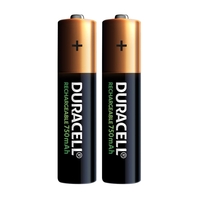 Duracell Recharge Plus AAA Rechargeable Batteries NiMH Pre and Stay Charged 750mAh - 2 Pack